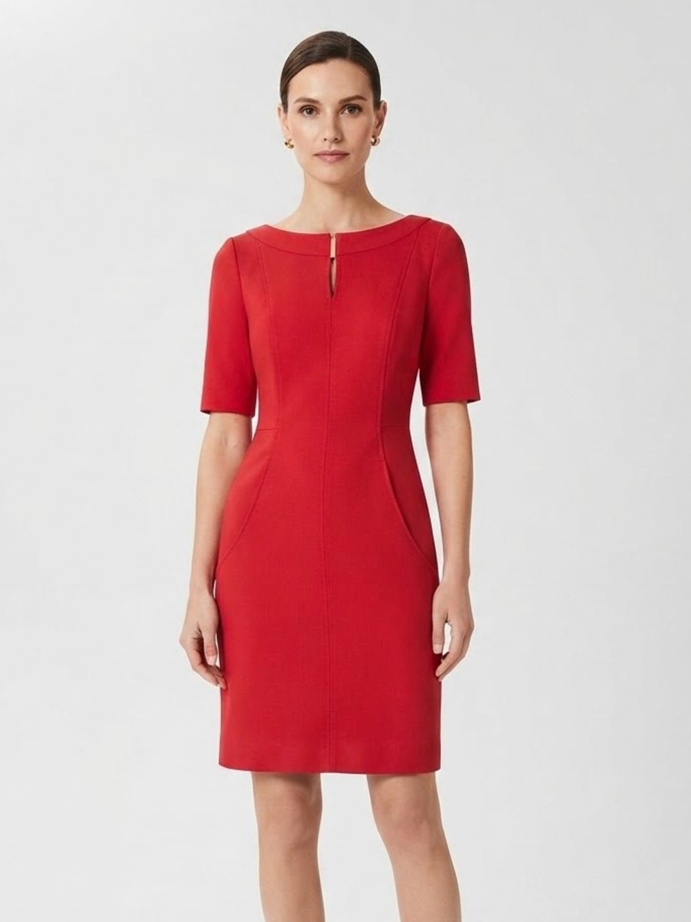Tahiti Arthur S Levine Size 8 Red Short Sheath Dress - Work Formal Office